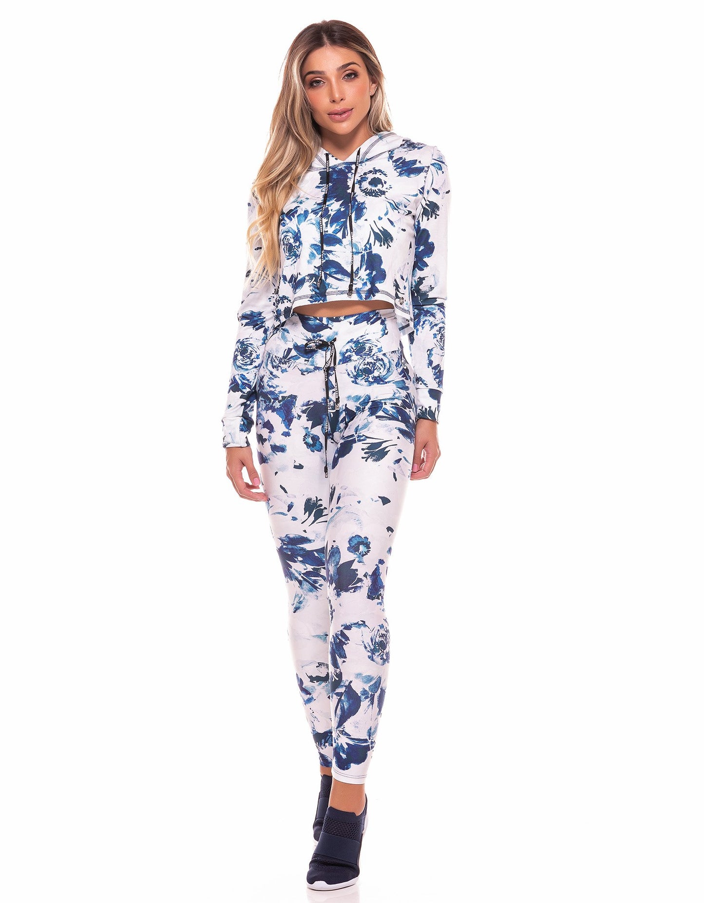 Trust Floral Long Sleeve Cropped Hoodie