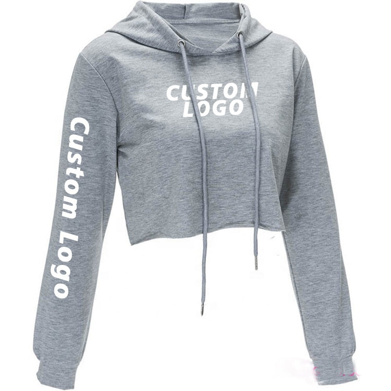 Wholesale Cotton Ladies Blank GYM Long Sleeve Tracksuit Crop Tops