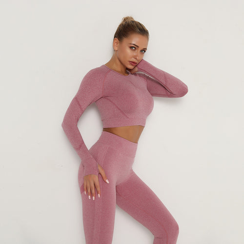 Fashion Flexible Yoga Tops Spots Gym Quick Dry Long Sleeve Shirt For