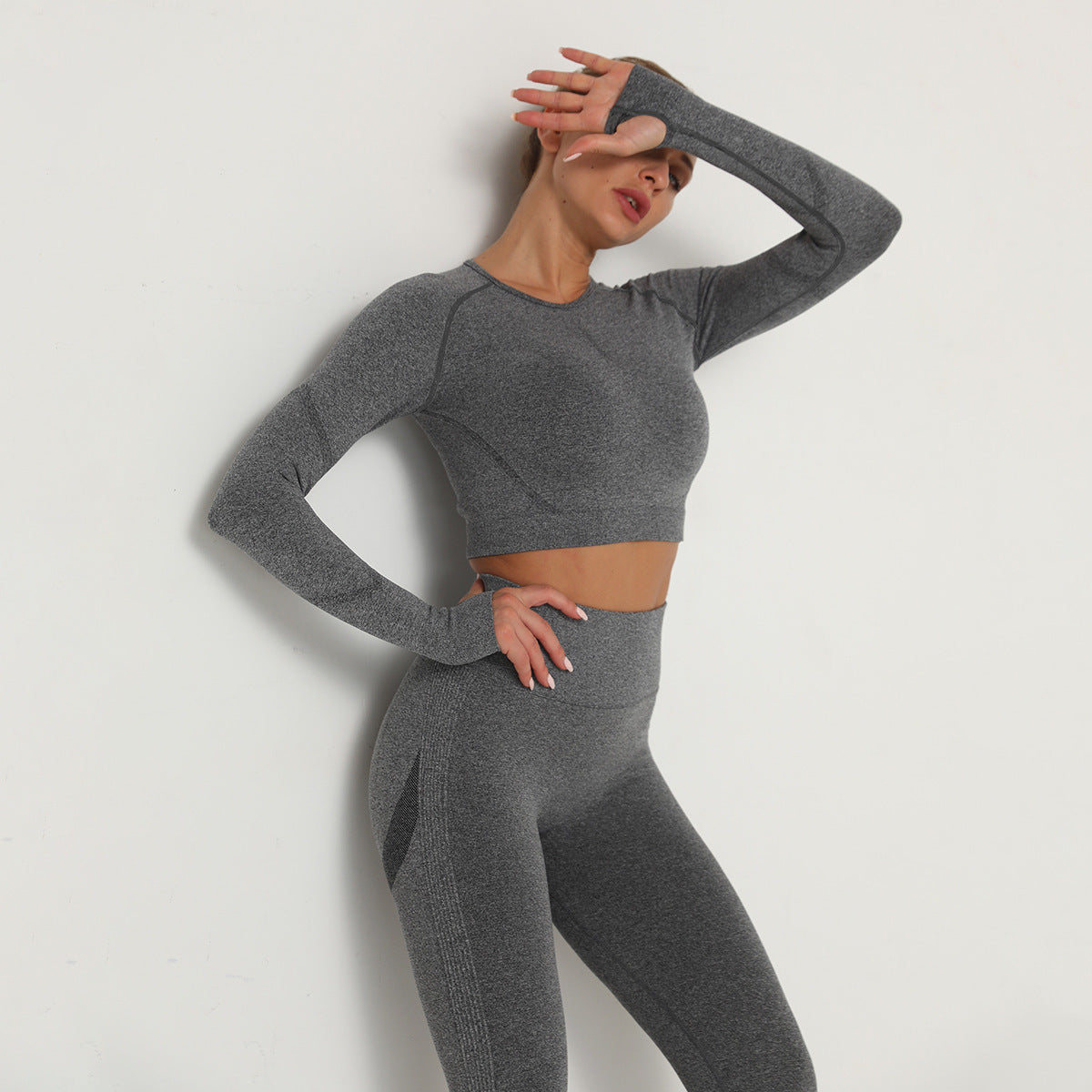 Fashion Flexible Yoga Tops Spots Gym Quick Dry Long Sleeve Shirt For