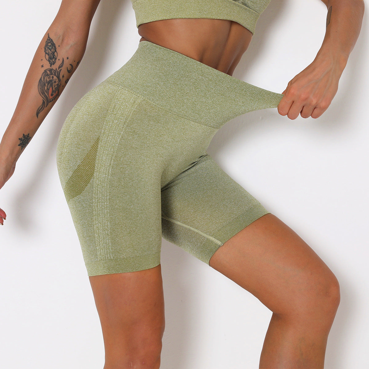 Women Sports Butt Fit Gym Yoga Seamless Tight Fitness Short Leggings