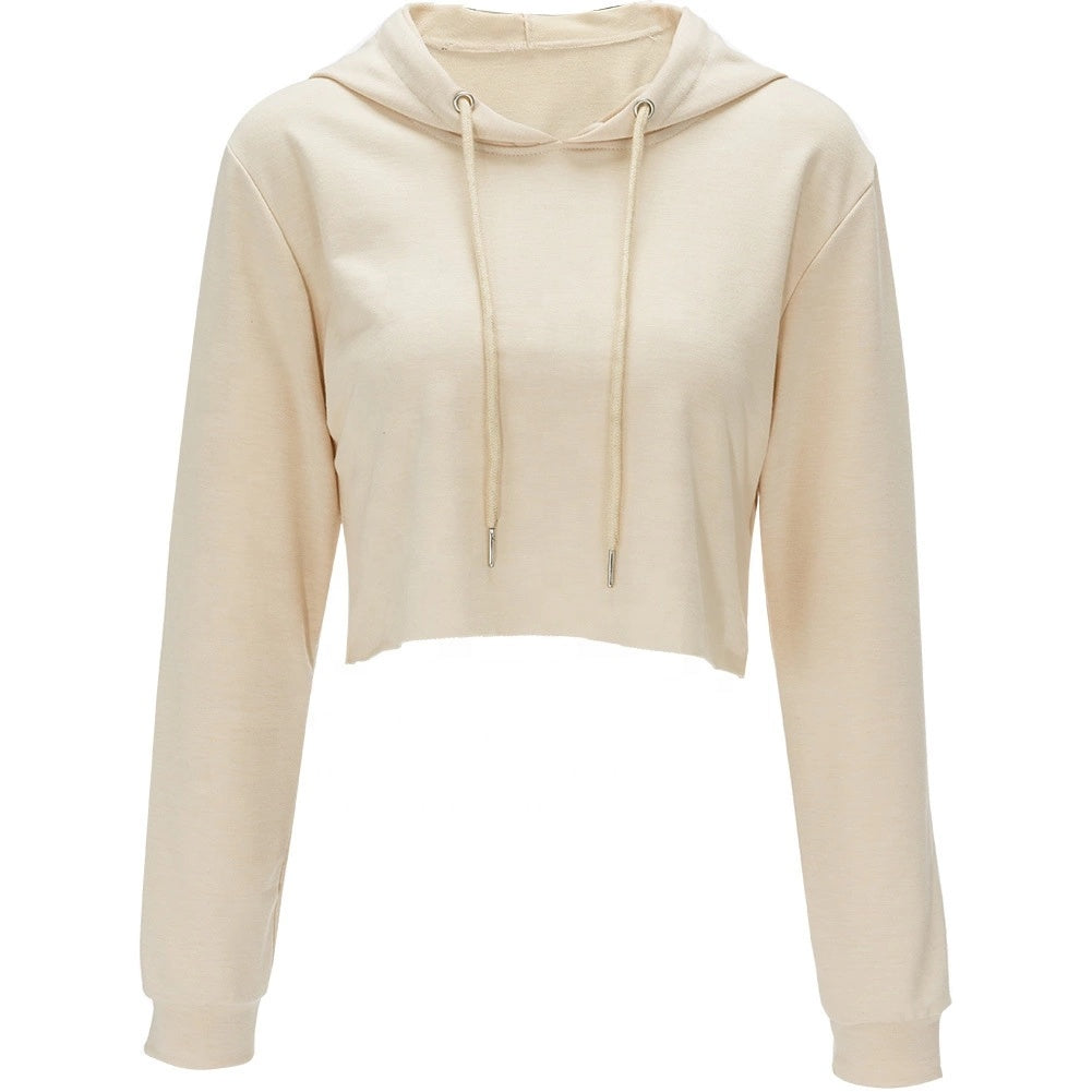 Wholesale Cotton Ladies Blank GYM Long Sleeve Tracksuit Crop Tops