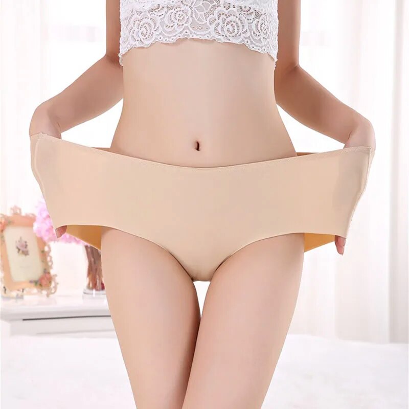 Women's Briefs Stretching Boyshort Plus Size XXXL High Waist Underwear Female Sexy Ultra-Thin Panties Seamless Pants Fashion New