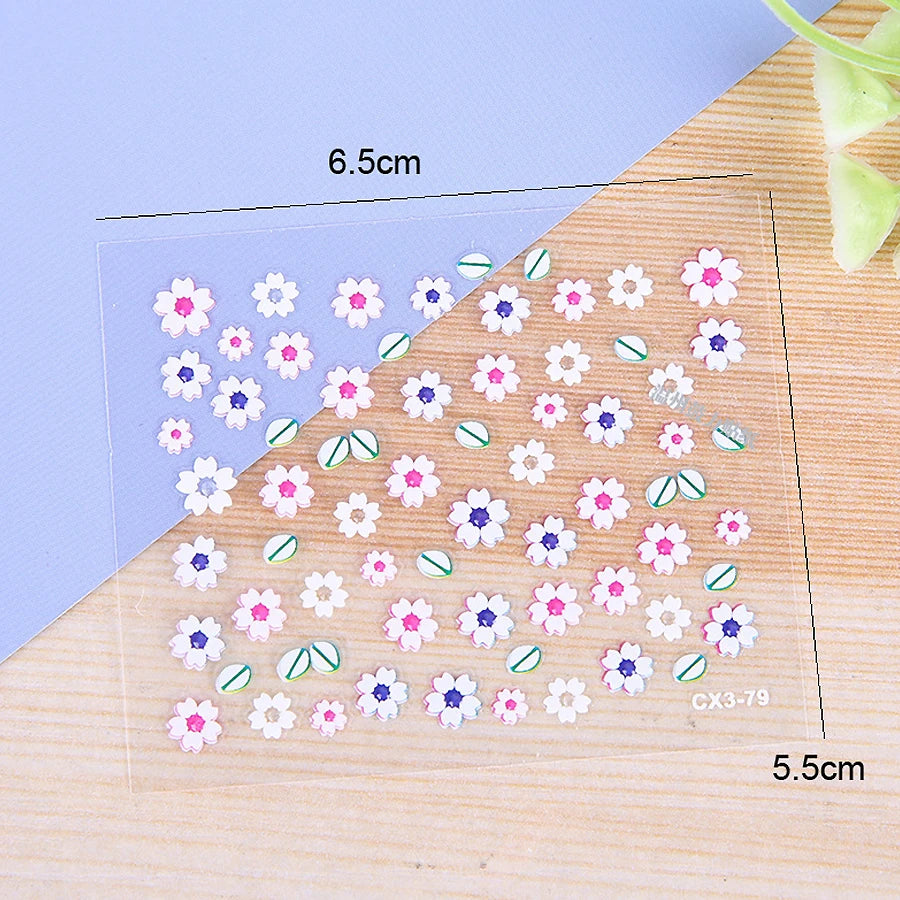 10 Pcs Sheets Nail Art Transfer Stickers 3D Design Manicure Tips Decal Decorations Hot Selling