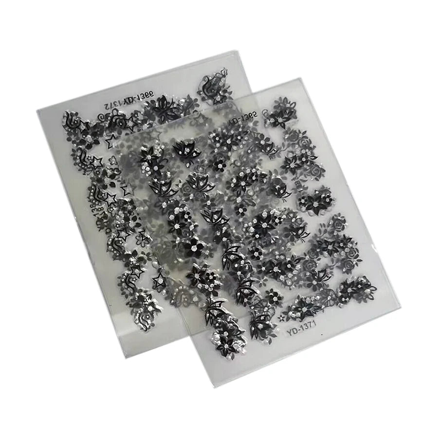 10 Pcs Sheets Nail Art Transfer Stickers 3D Design Manicure Tips Decal Decorations Hot Selling
