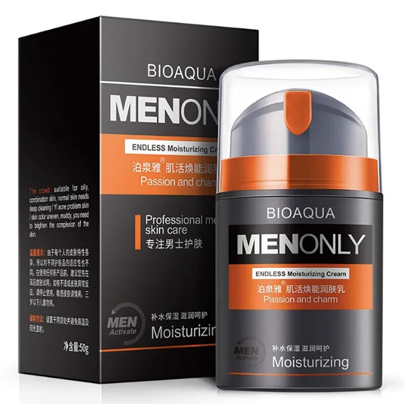 BIOAQUA Brand Men Skin Care Deep Hydrating Moisturizing Oil-control Whitening Face Cream Anti Wrinkle Anti-Aging Day Cream 50g