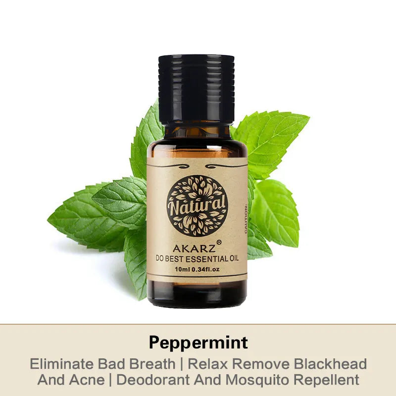 AKARZ Peppermint Essential Oil Moisten Throat Remove Halitosis Relieve Itching Relax Sleeping Peppermint Oil