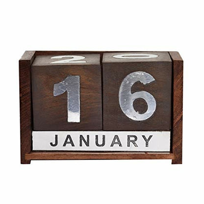 European Rosewood Perpetual Wooden Desk Office Calendar
