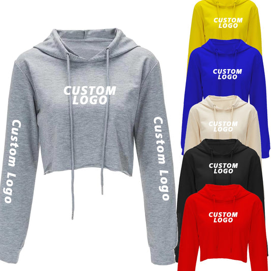 Wholesale Cotton Ladies Blank GYM Long Sleeve Tracksuit Crop Tops