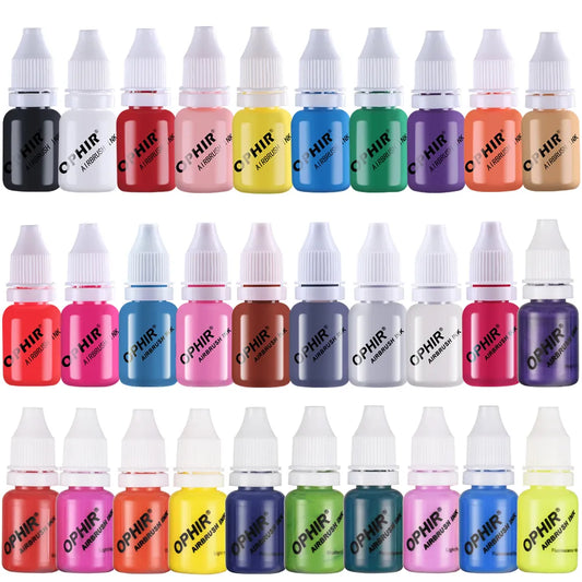 OPHIR Acrylic Water Inks Airbrush Nail Ink for Nail Art Polish 10ML/Bottle Temporary Tattoo 12 Colors Pigment for Choosing-TA098