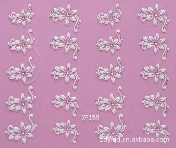 Waterproof Water Transfer Nails Art Sticker Fshion 3D Flower Design Girl And Women Manicure Tools Nail Decoration Decals XF150