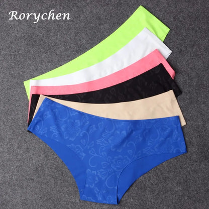 Rorychen Hot Sale Seamless Briefs Everyday Underwear Women Panties Traceless Raw-cut Sexy lingerie Hipster Pink Briefs intimate