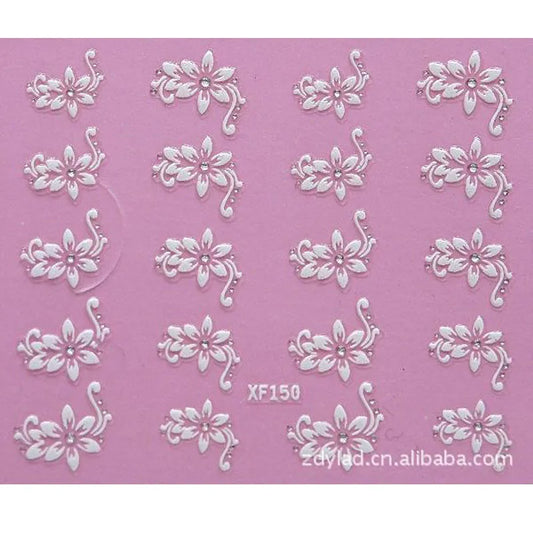 3D DIY Flower Design Water Transfer Nails Art Sticker Lady Women Manicure Tools Nail Wraps Decoration Decals Wholesale