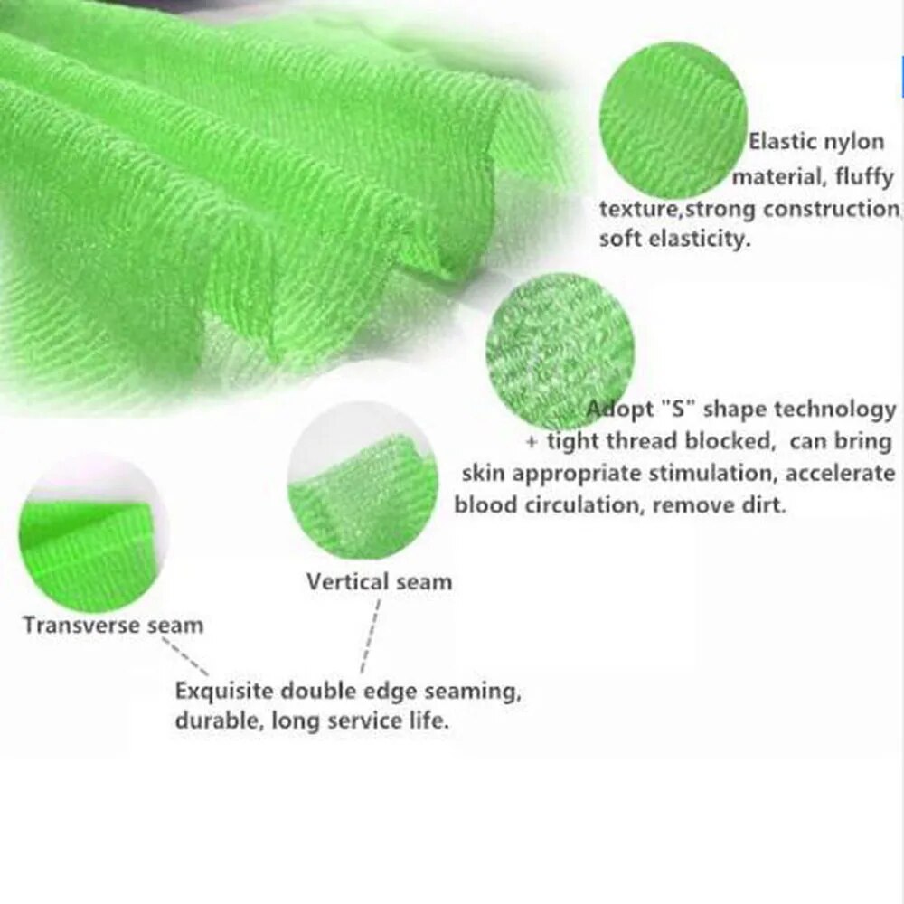 1pc Body Nylon Wash Cloth Bath Towel Mesh Body Washing Clean Exfoliate Puff Scrub Bodys Treatment Bath Shower Products