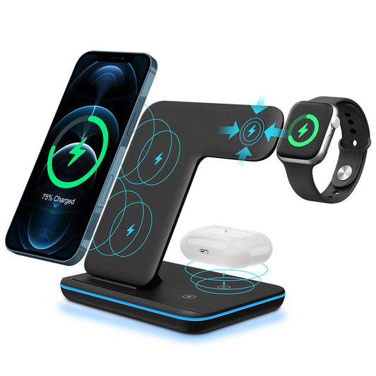 3 in 1 Wireless Charger Station for iPhone 12 11 Qi Wireless for Apple
