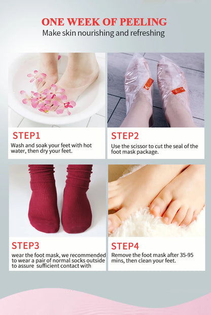 1Pack Peeling Feet Mask Exfoliating Socks Care Pedicure Socks Remove Dead Skin Cuticles Foot Mask Heel Socks for Pedicure