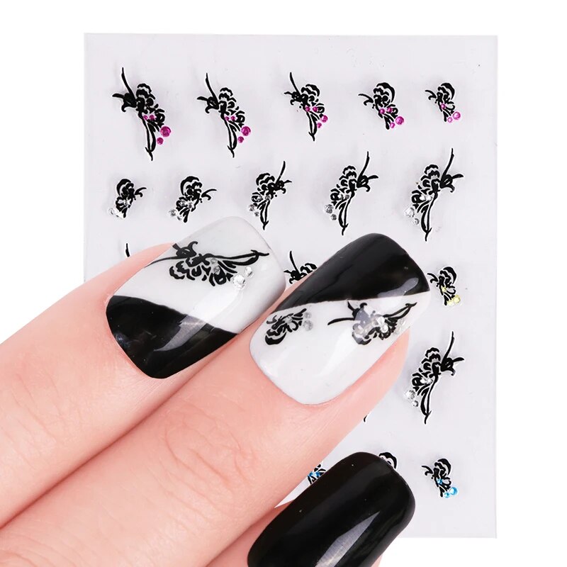 1sheets Gold Zipper 3d Designs Nail Art Stickers Decals Manicure Decor Tools DIY Nail Art Tips Fashion Accessories LAXF6021
