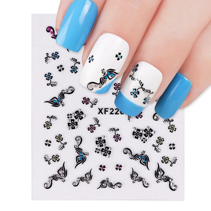 1sheets Gold Zipper 3d Designs Nail Art Stickers Decals Manicure Decor Tools DIY Nail Art Tips Fashion Accessories LAXF6021