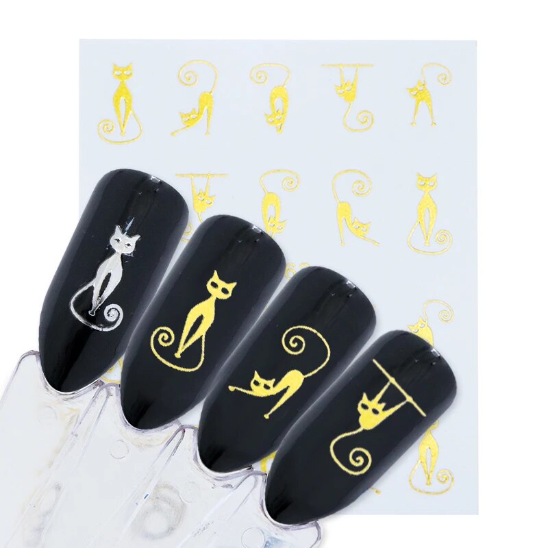 1sheets Gold Zipper 3d Designs Nail Art Stickers Decals Manicure Decor Tools DIY Nail Art Tips Fashion Accessories LAXF6021