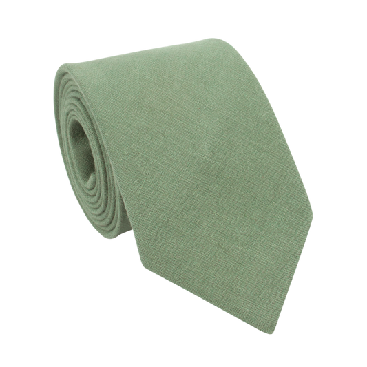 Clay Green Linen Tie