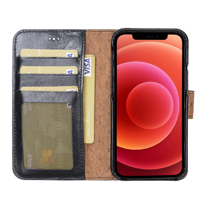 F360 Magnetic Detachable Leather Wallet Cases for Apple iPhone 12