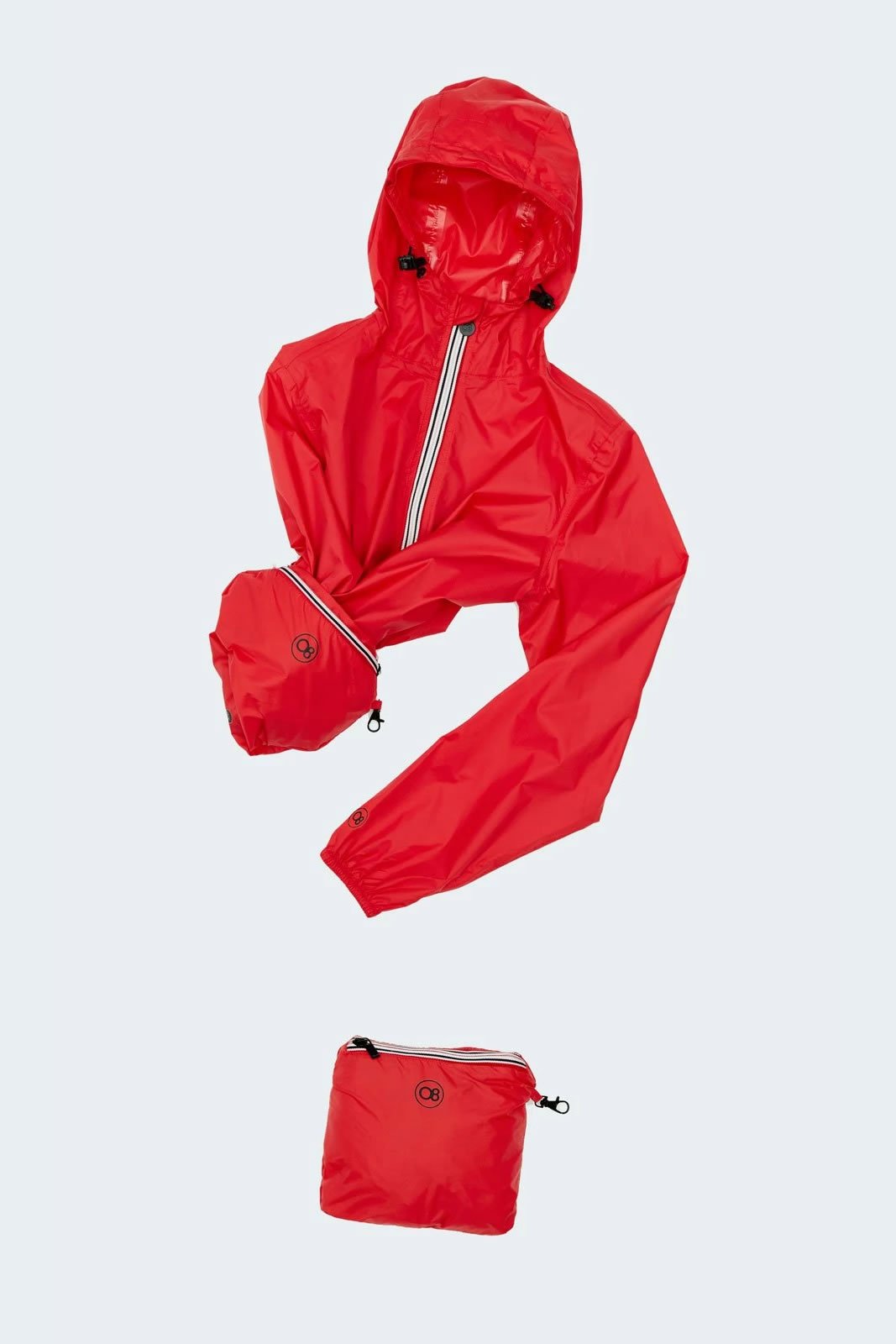 Citrus full zip packable rain jacket and windbreaker