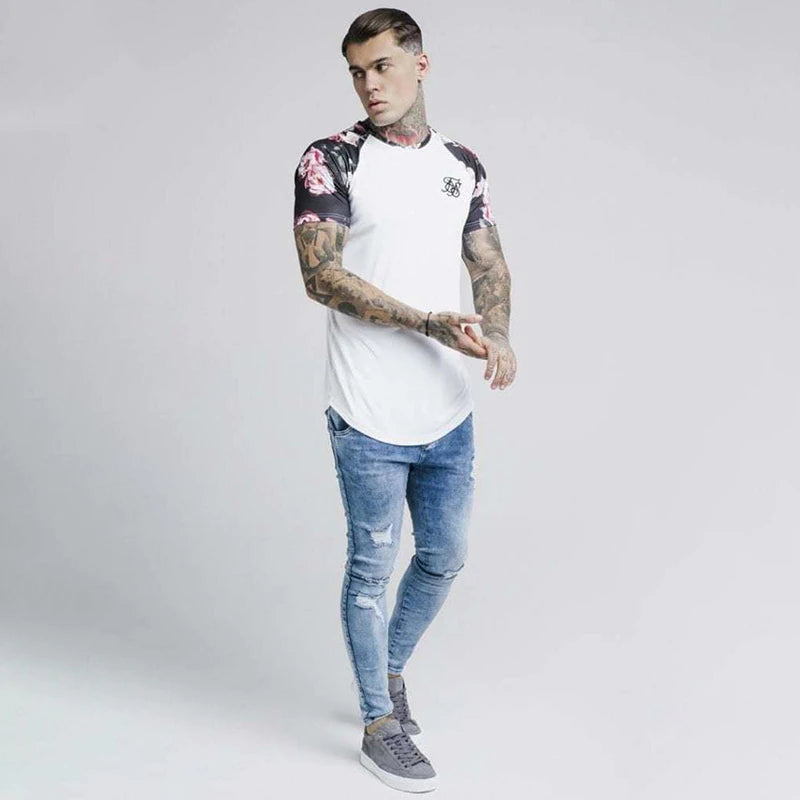 Mens Sik Silk Men T-Shirt Casual Male Tshirts Summer Siksilk Man Tshirt Streetwear Brand Clothing Tee Tops Silk Silk T Shirt Men